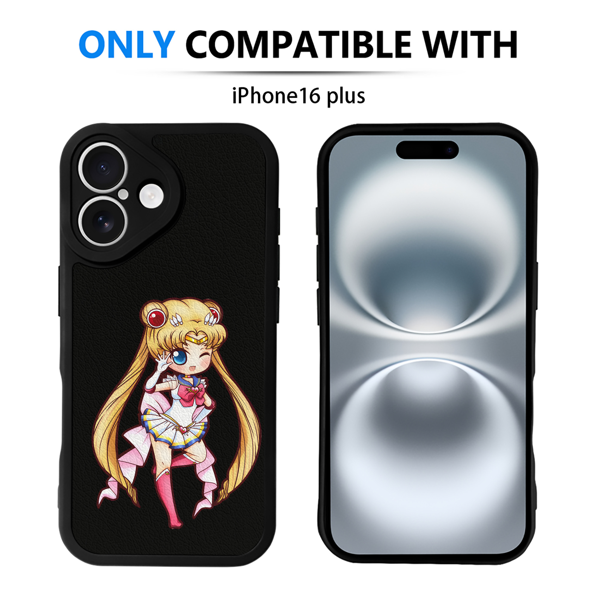（画像用） 美少女戦士セーラームーン 月野 うさぎ つきの うさぎ Sailor Moon Tsukino Usagi 【iPhone 16シリーズ対応】シリコンスマホケース（レザー調） 材質：シリコン
